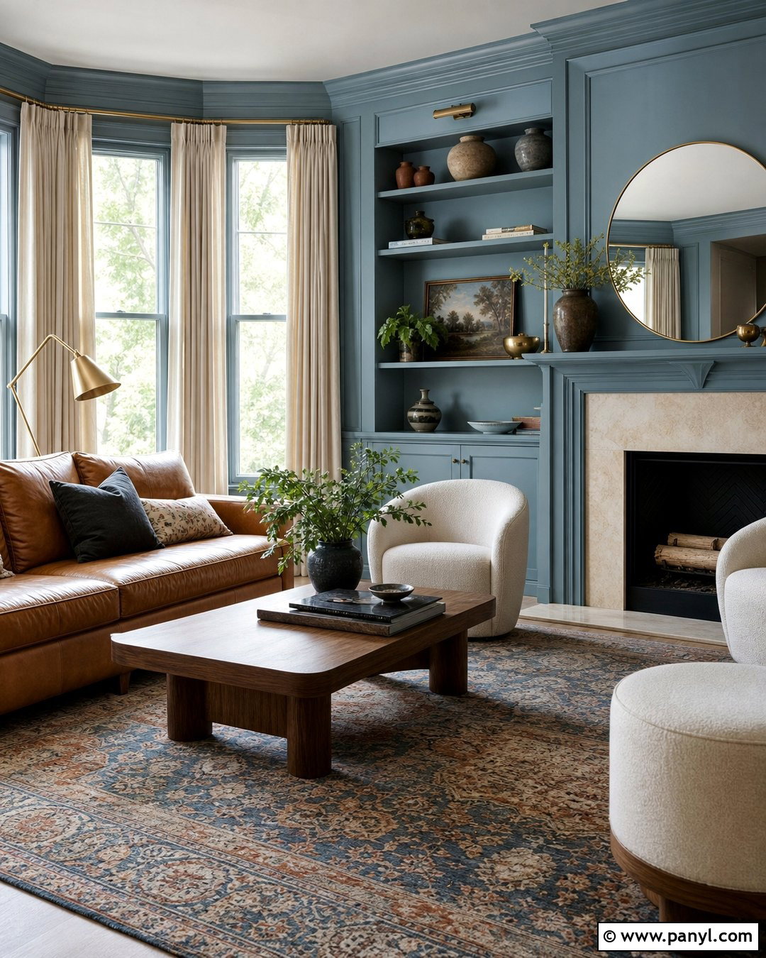 Dusty Blue Living Room Wall Color - 25 Home Interior Wall Colors