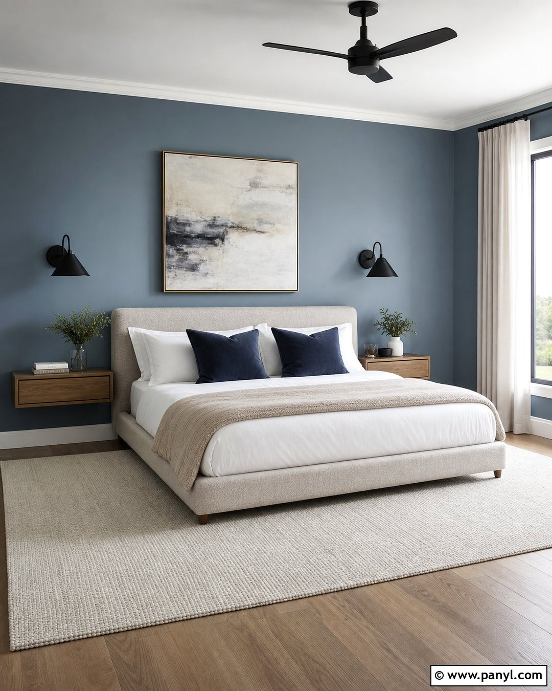 Dusty Blue Modern Bedroom - 30 dusty blue wall color ideas