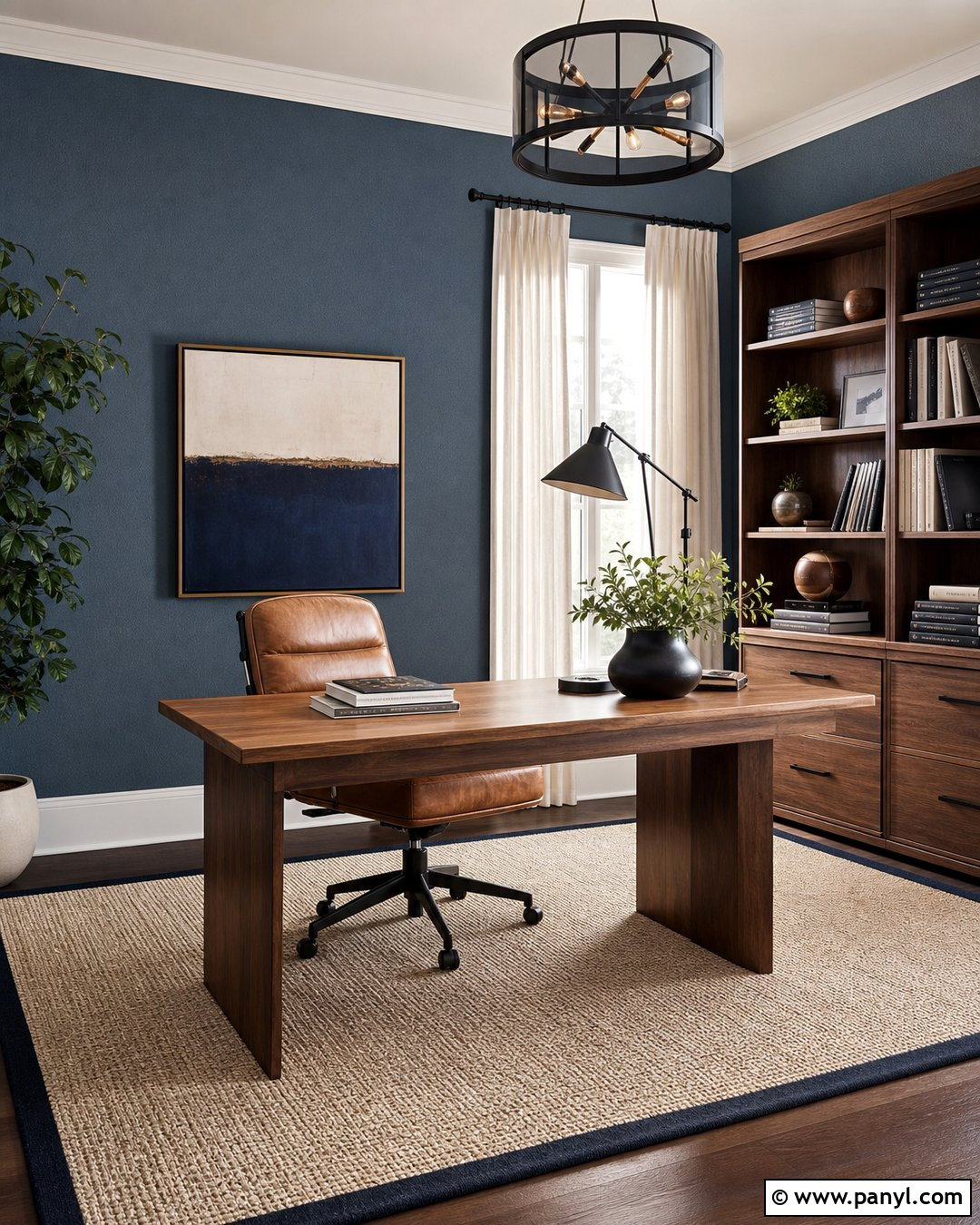 Dusty Blue Orange Peel Home Office - 20 Orange Peel Wall Paint Ideas