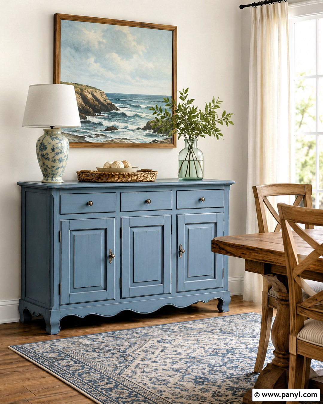 Dusty Blue Painted Buffet - 20 painted buffet ideas