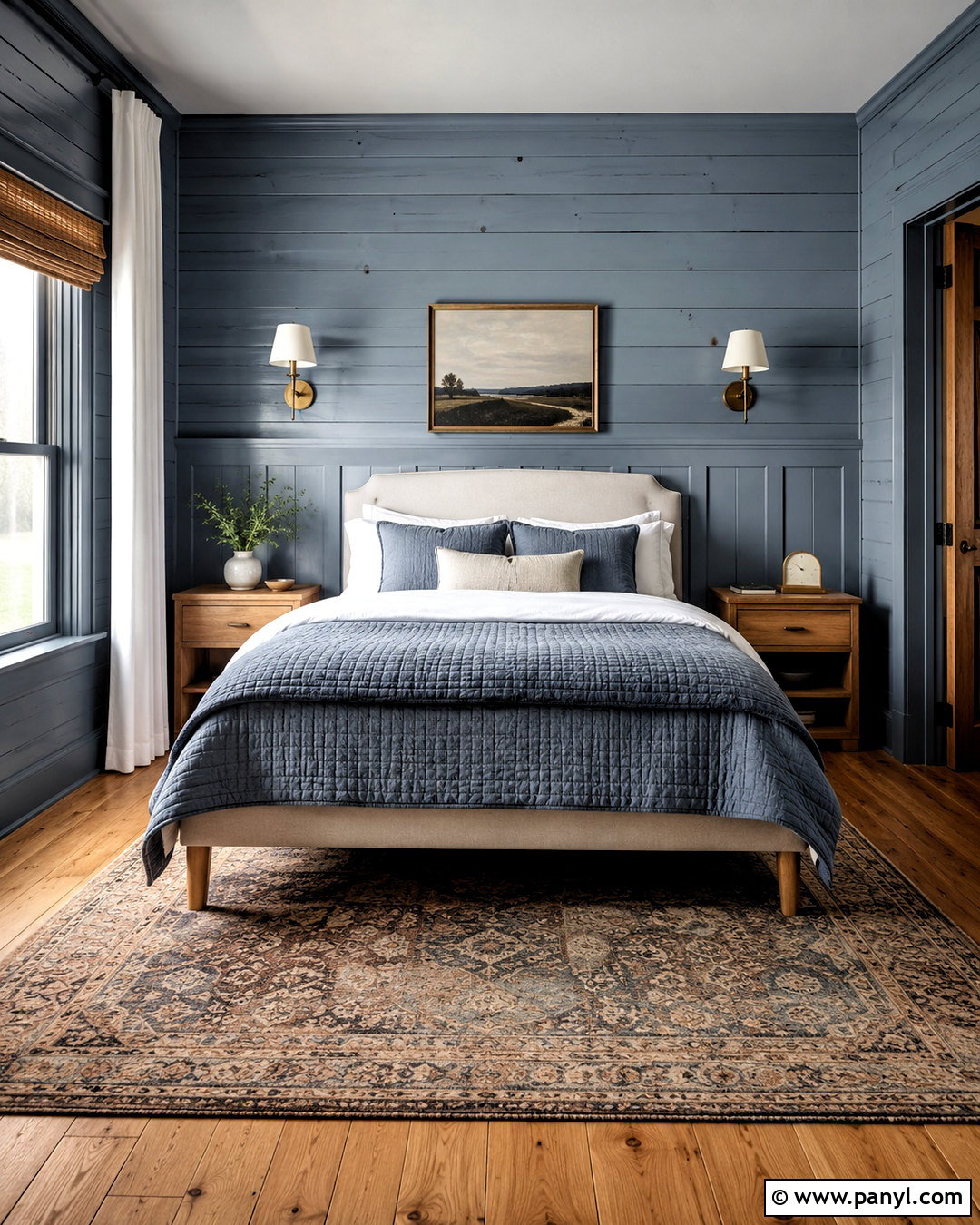 Dusty Blue Painted Knotty Pine Walls - 20 painted knotty pine walls before after ideas