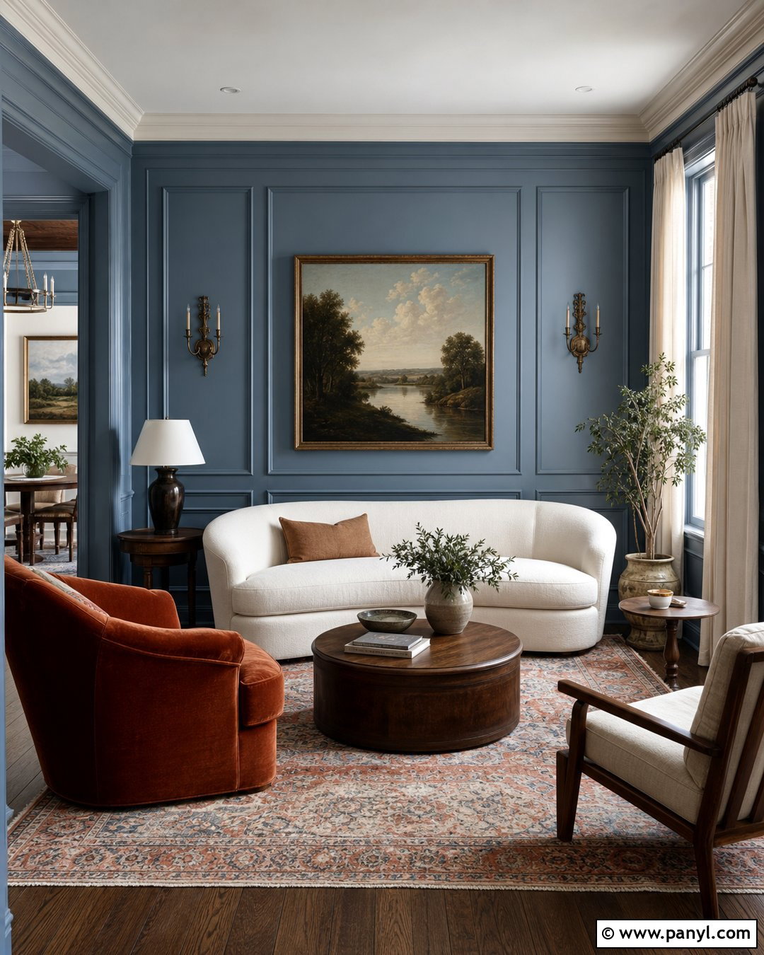 Dusty Blue Picture Frame Molding - 30 dusty blue wall color ideas