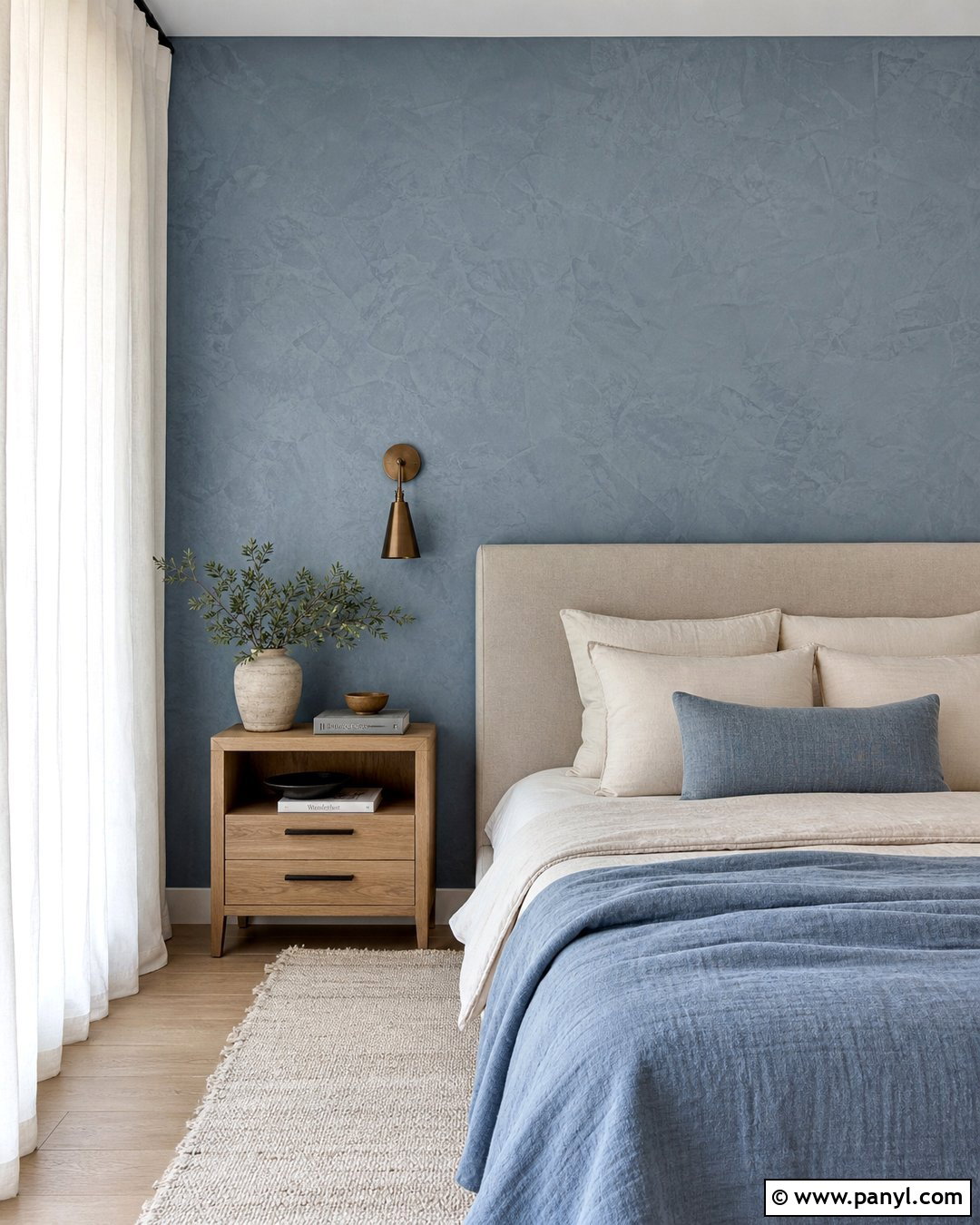 Dusty Blue Plaster Bedroom Wall - 25 Textured Blue Wall Ideas