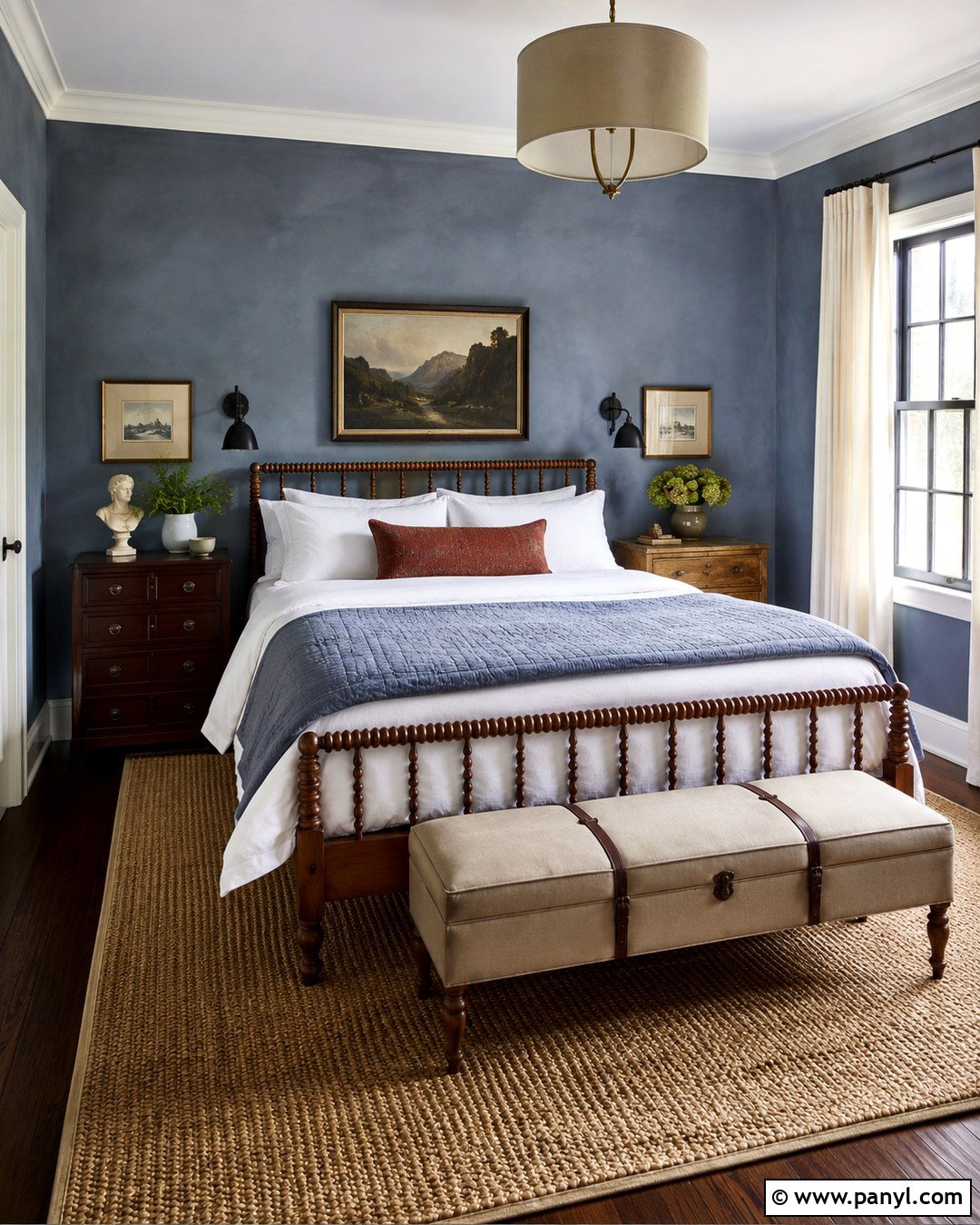 Dusty Blue Roman Clay Guest Room - 20 Roman Clay Paint Walls