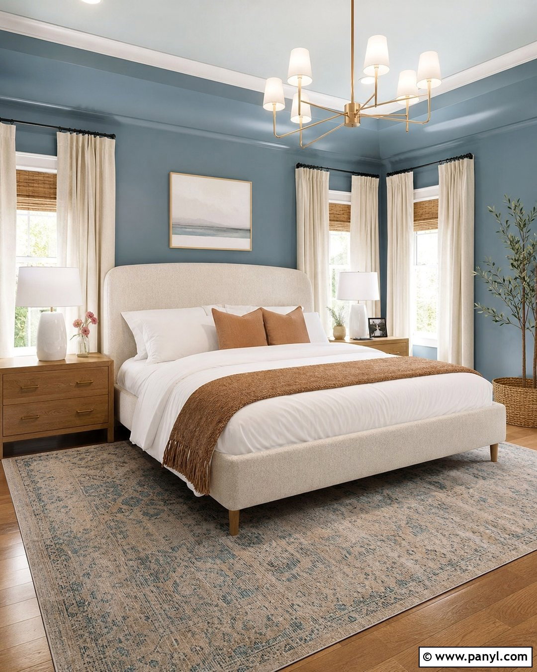 Dusty Blue Satin Bedroom Walls - 30 satin paint on walls