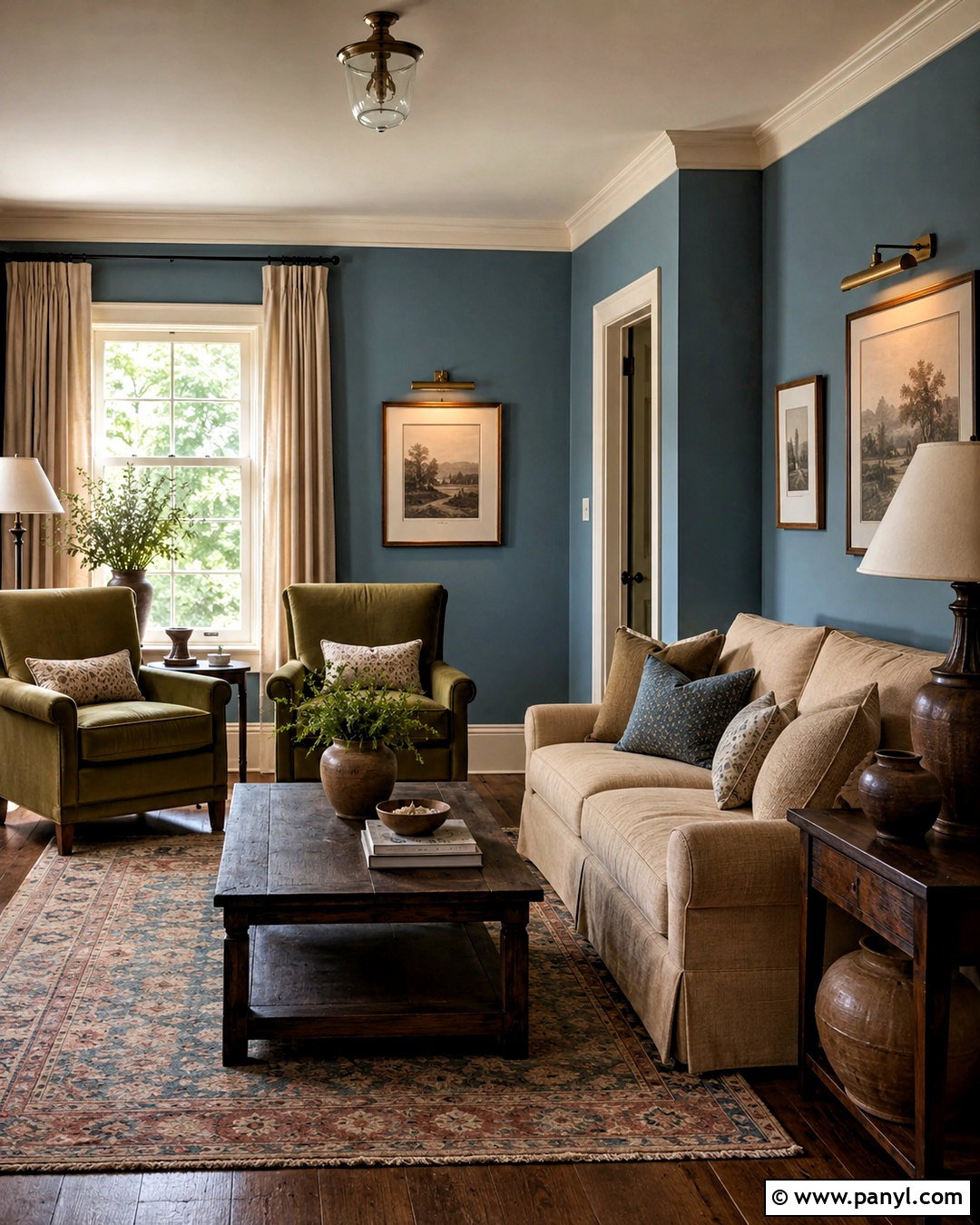 Dusty Blue Sitting Room - 35 Sitting Room Paint Color Ideas