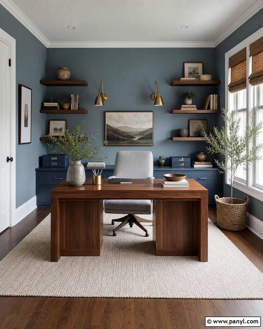 Dusty Blue Study Room - 20 Best Wall Color For Study Room Ideas