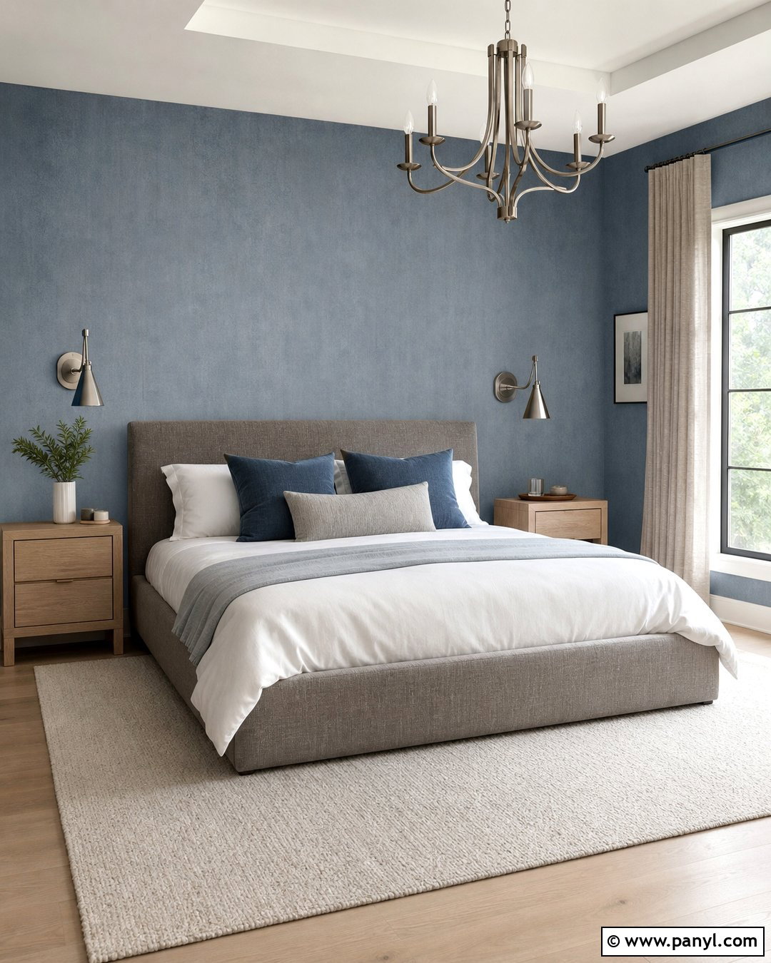 Dusty Blue Suede Texture Wall - 30 texture colour wall ideas