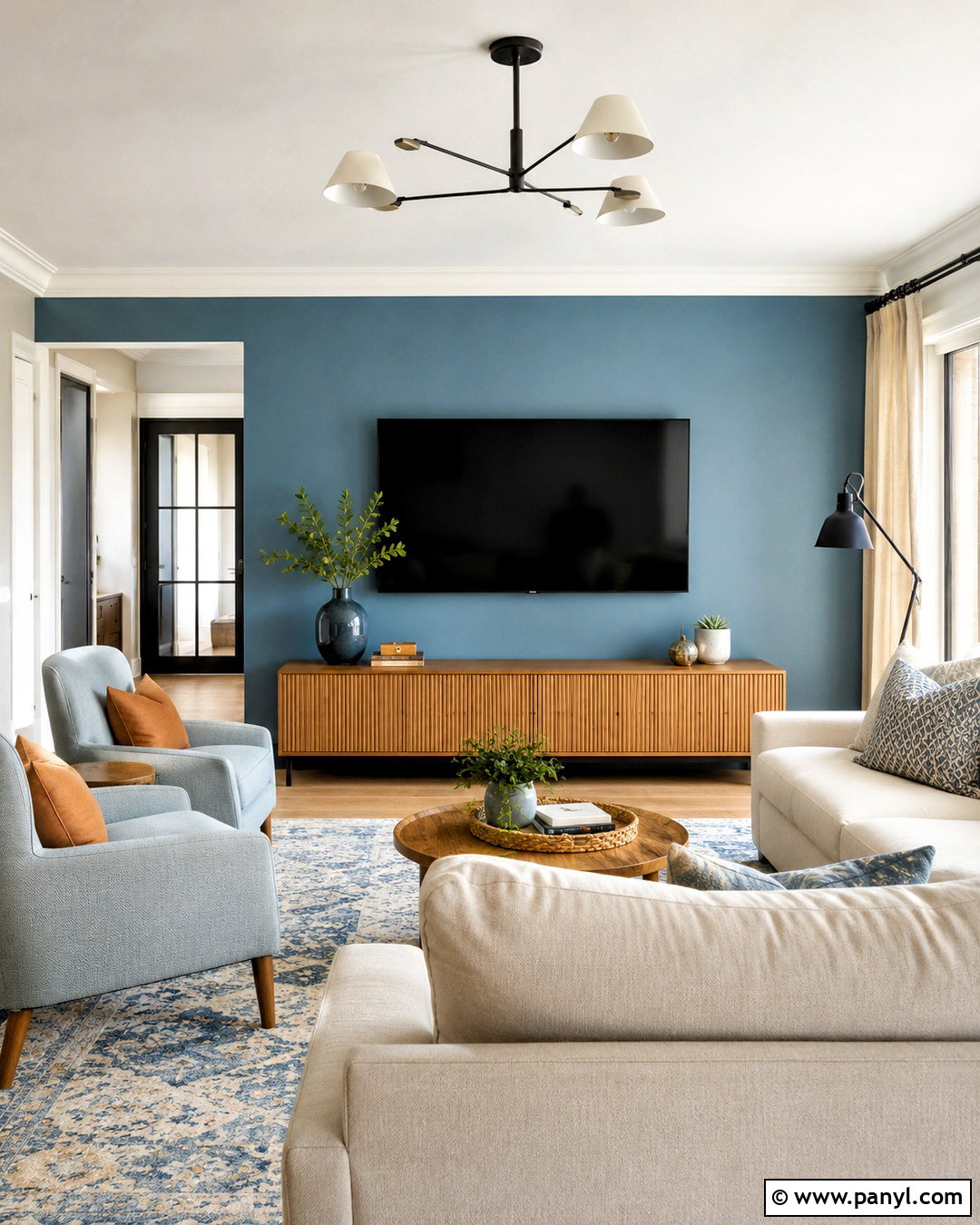 Dusty Blue TV Wall - 20 Wall Paint For Tv Wall Ideas