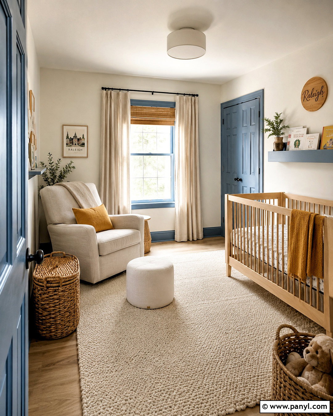 Dusty Blue Trim Nursery - 20 non white trim interior ideas
