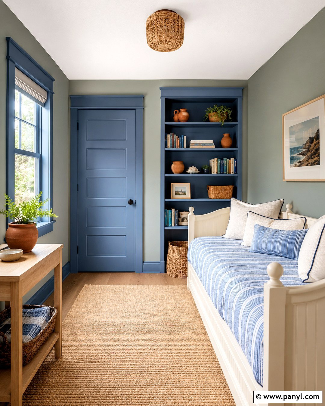 Dusty Blue Trim With Green Walls - 20 Trim Colors For Green Walls