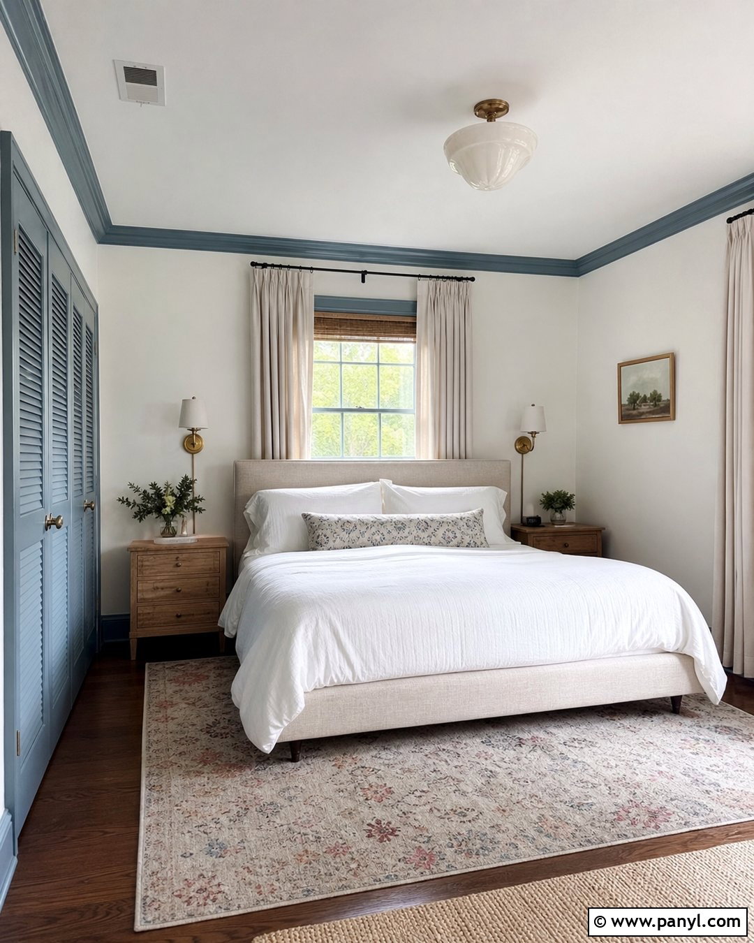Dusty Blue Trim With White Walls - 25 White Wall Colored Trim Ideas