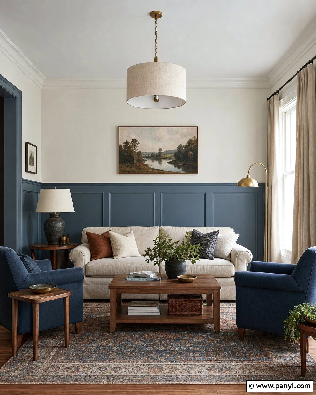Dusty Blue Wainscoting Living Room - 35 blue wainscoting ideas