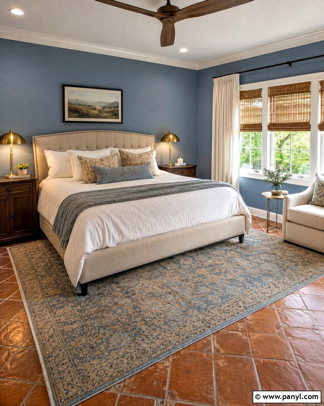 Dusty Blue Wall Color With Brown Tiles - 20 Wall Color With Brown Tiles