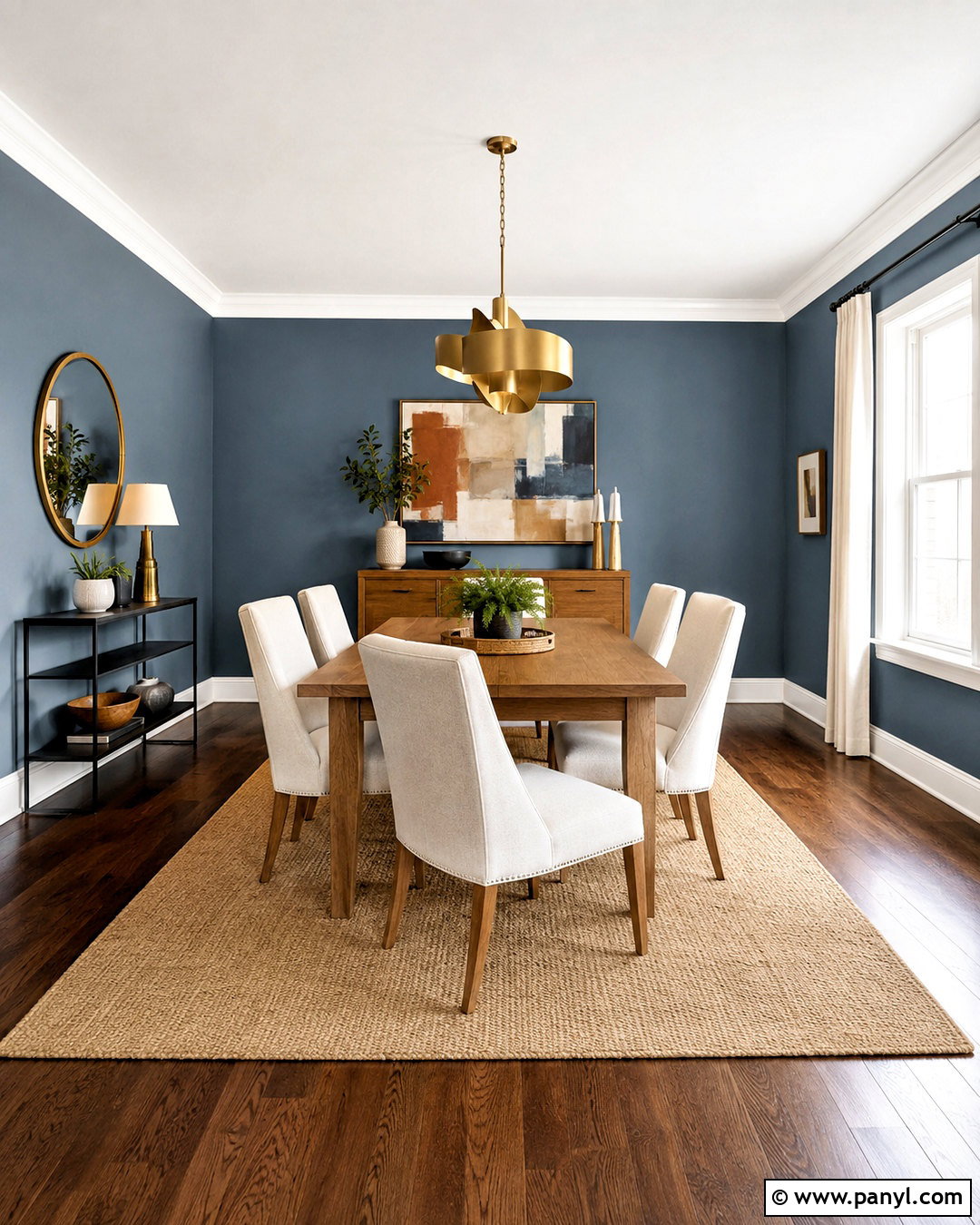 Dusty Blue Walls - 20 Wall Colors To Match Dark Wood Floors