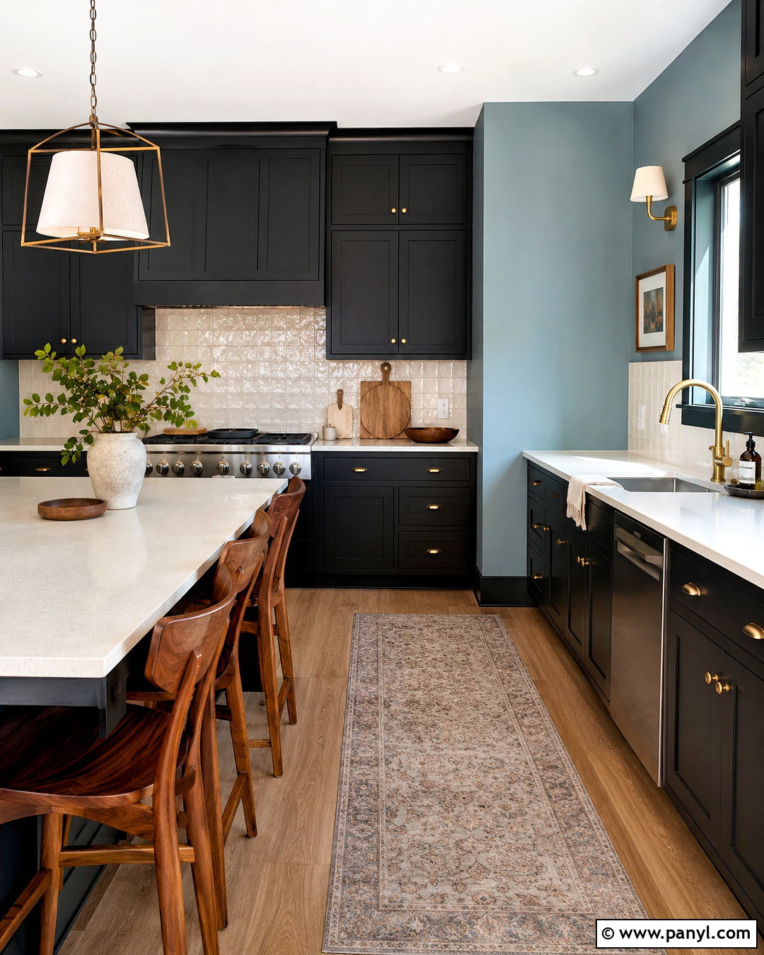 Dusty Blue Walls With Black Cabinets - 20 What Wall Color Goes With Black Cabinets