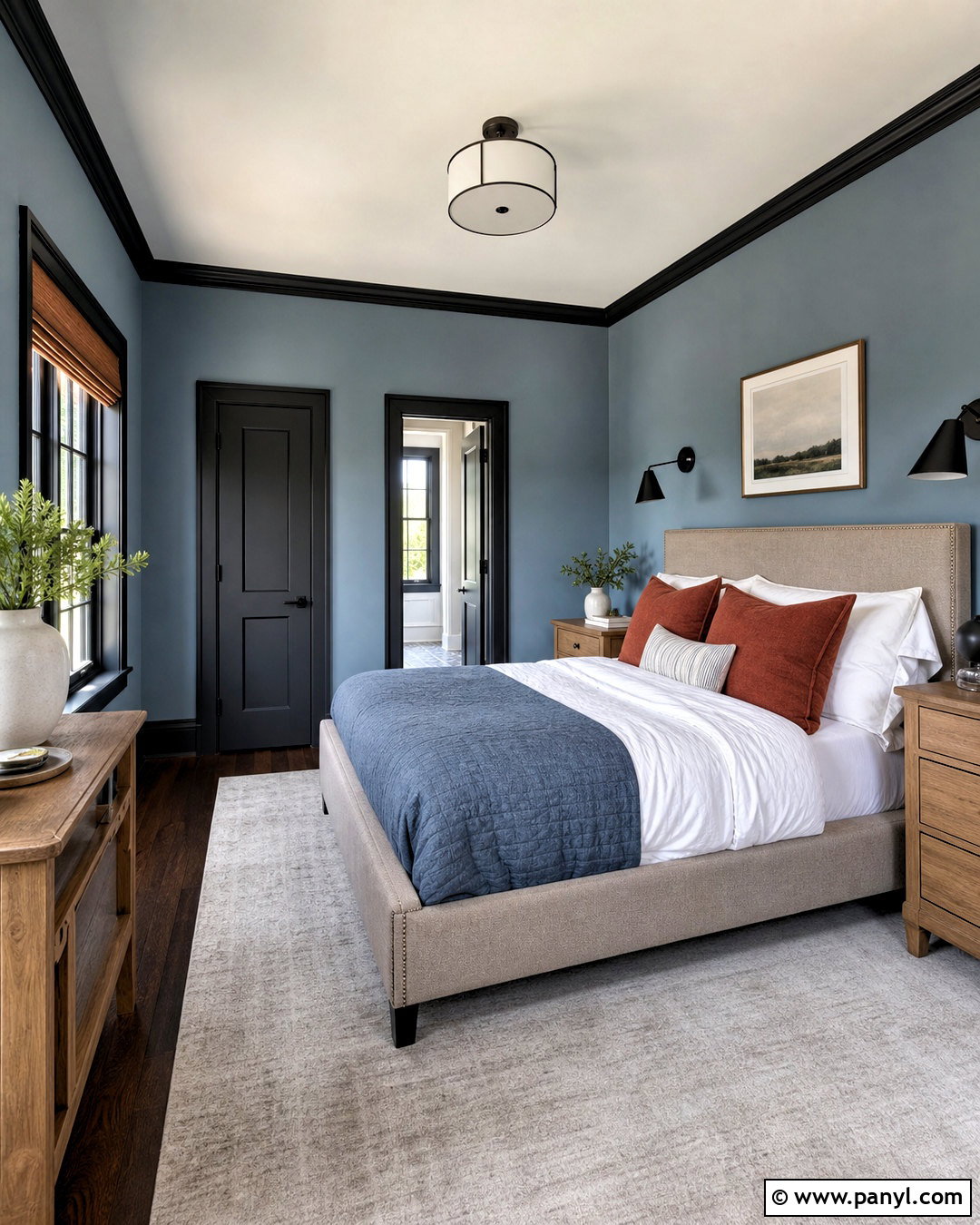 Dusty Blue Walls With Black Trim - 20 black trim interior color schemes