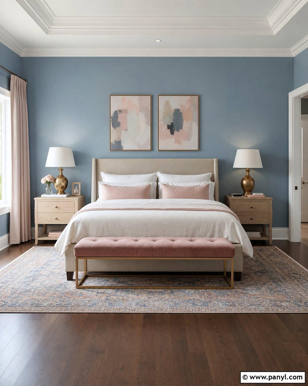 Dusty Blue Walls With Blush Pink - 30 dusty blue wall color ideas