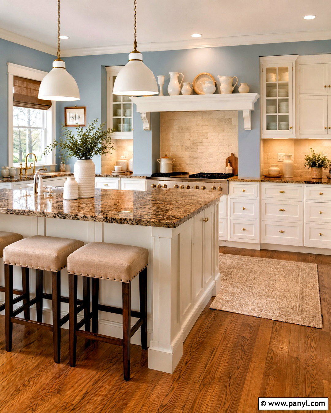 Dusty Blue Walls With Brown Granite - 20 What Color Walls Go With Brown Granite Ideas