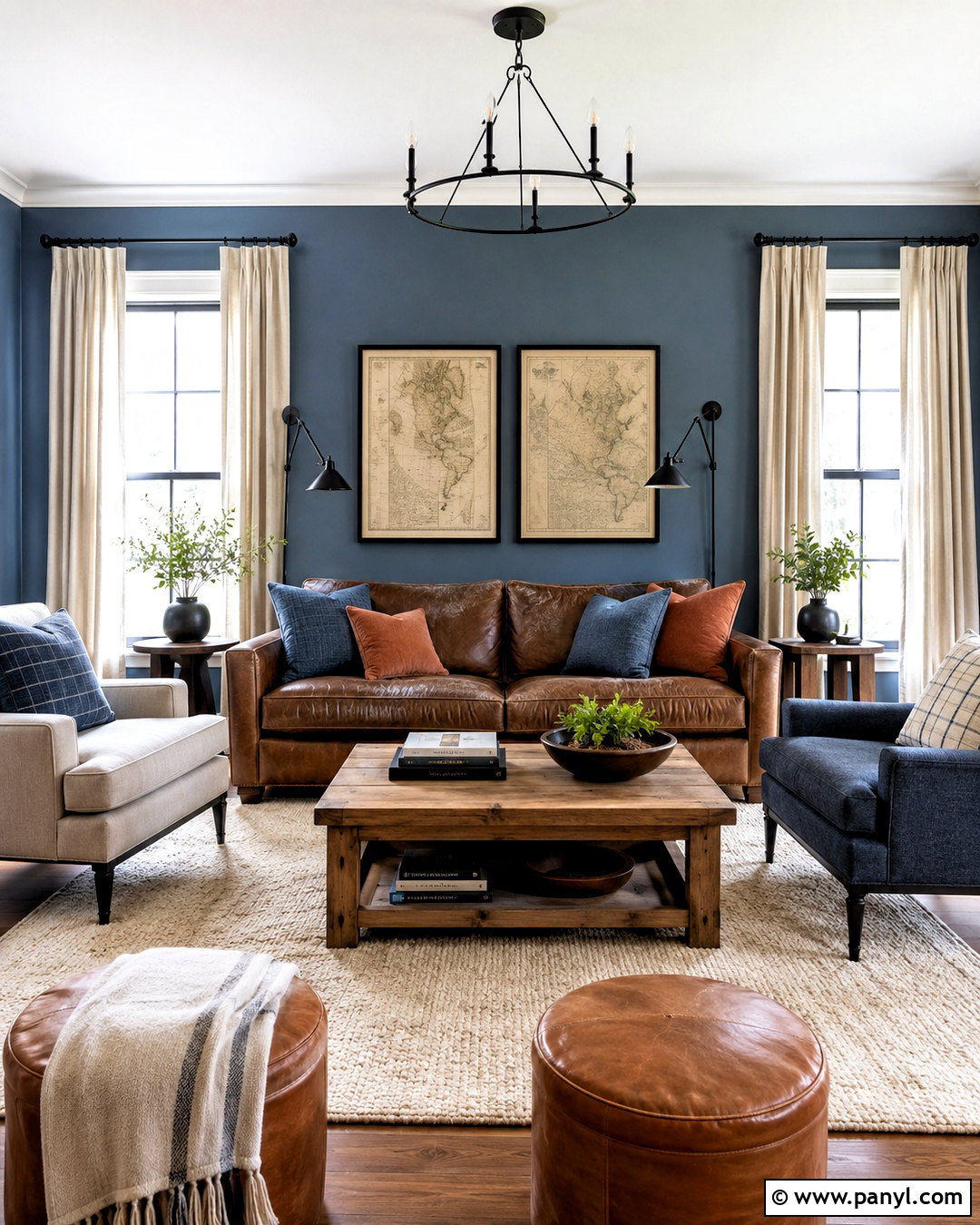 Dusty Blue Walls With Brown Sofa - 20 Wall Color For Brown Sofa Ideas