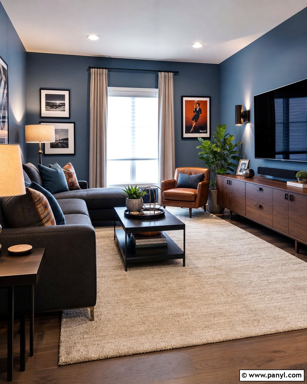 Dusty Blue Walls With Charcoal Gray - 30 Dusty Blue Walls