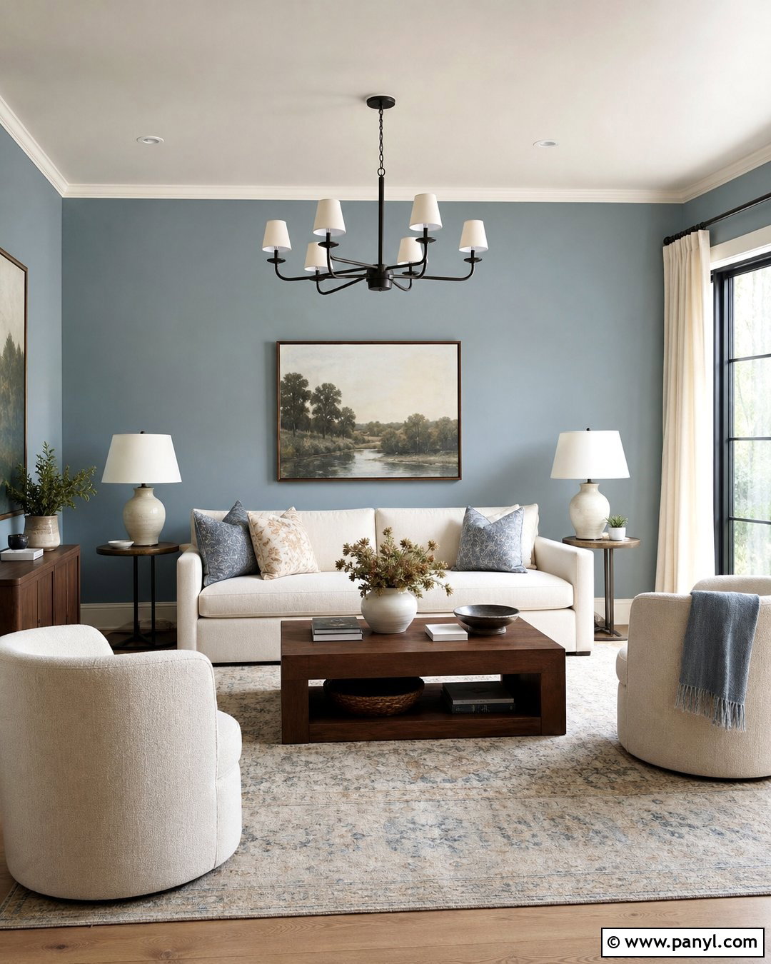 Dusty Blue Walls With Cream Furniture - 30 dusty blue wall color ideas