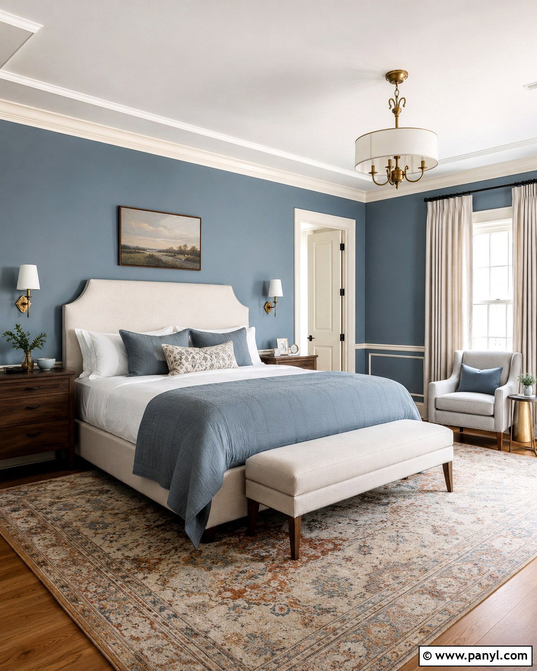 Dusty Blue Walls With Cream Trim - 20 Cream Trim Wall Color Ideas