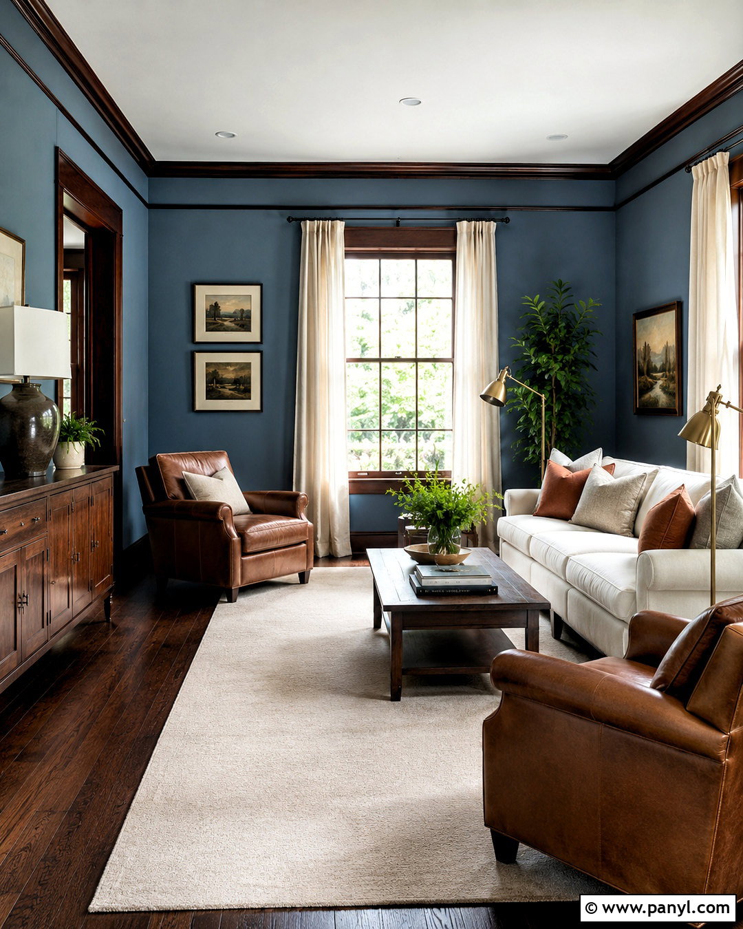 Dusty Blue Walls With Dark Wood - 20 Wall Colors That Go Well With Dark Wood Ideas