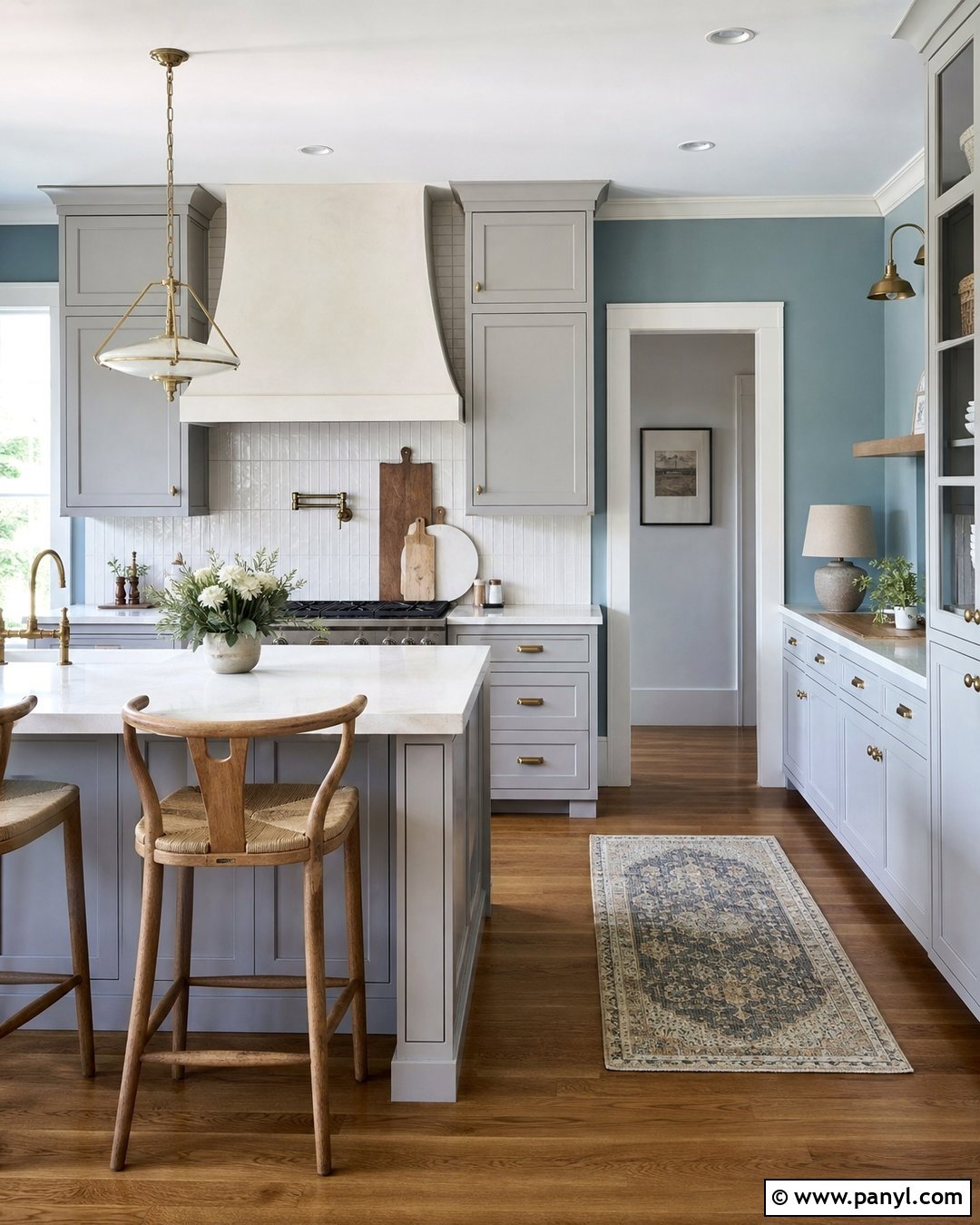 Dusty Blue Walls With Gray Kitchen Cabinets - 30 Gray Kitchen Cabinets Wall Color Ideas