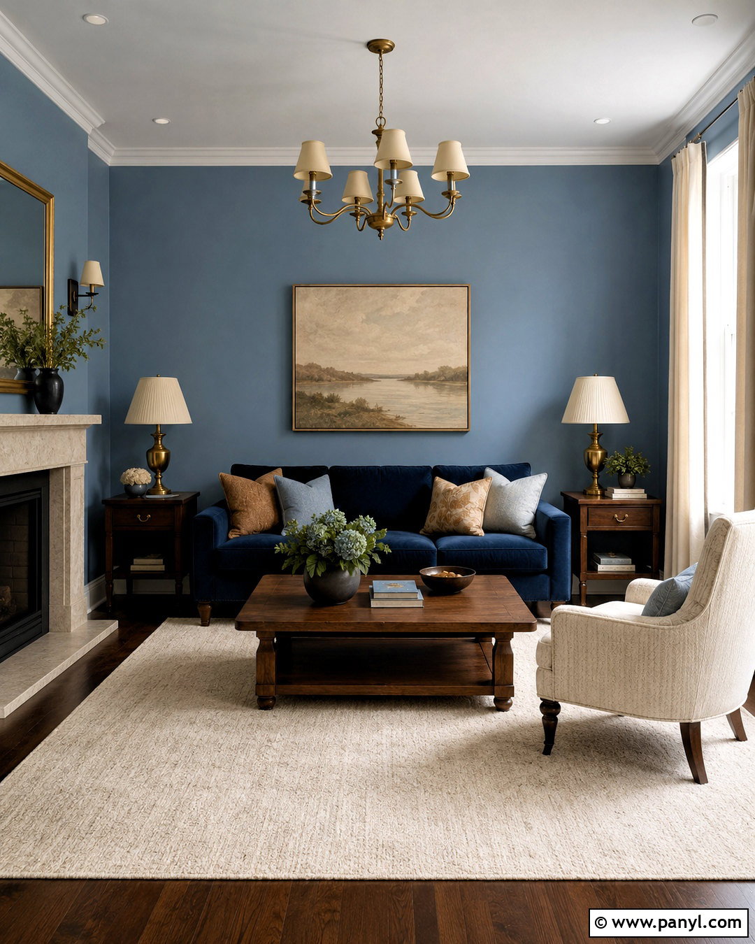 Dusty Blue Walls With Navy Blue Sofa - 20 Wall Color For Navy Blue Sofa Ideas