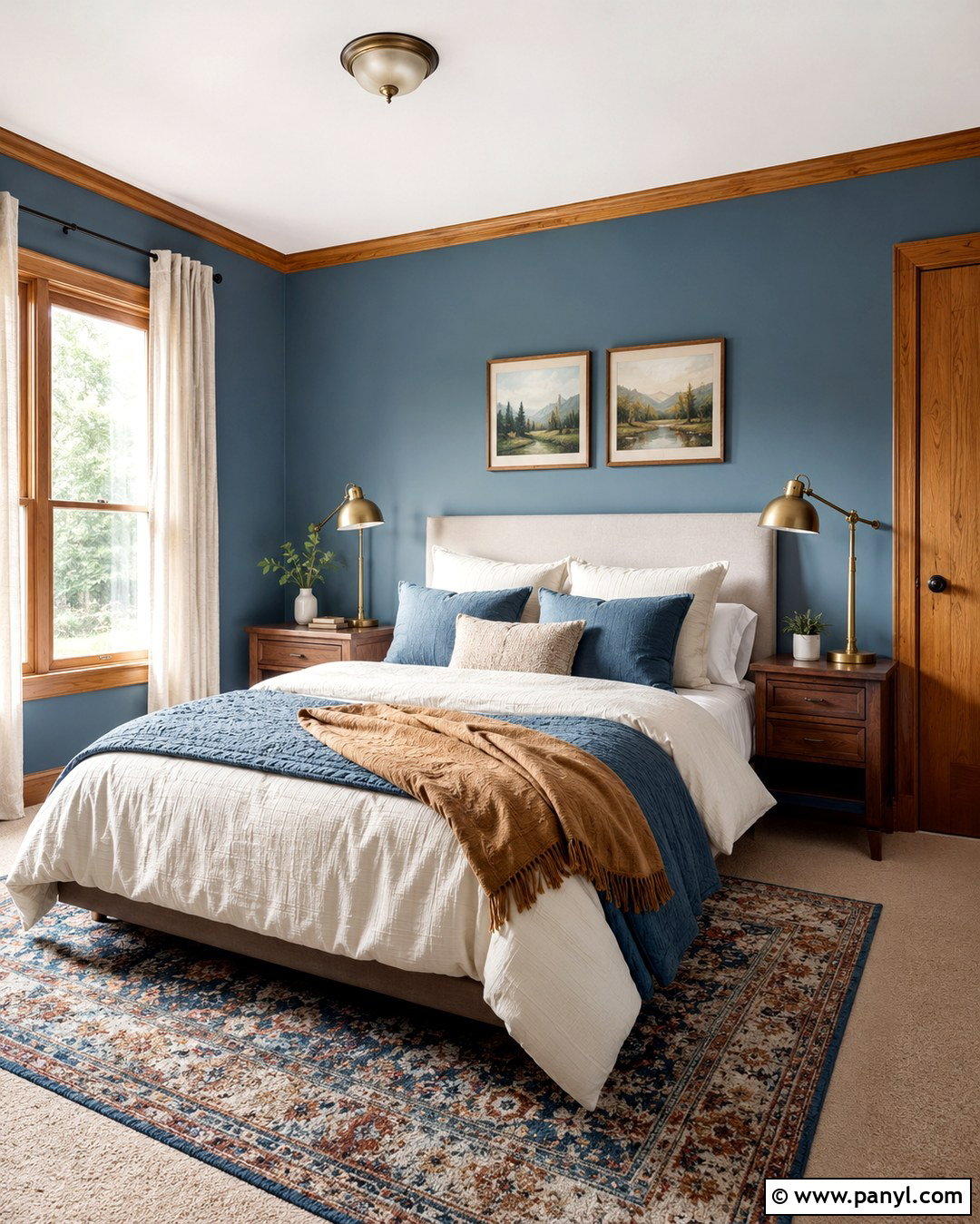 Dusty Blue Walls With Oak Trim - 20 Paint Color With Oak Trim Ideas