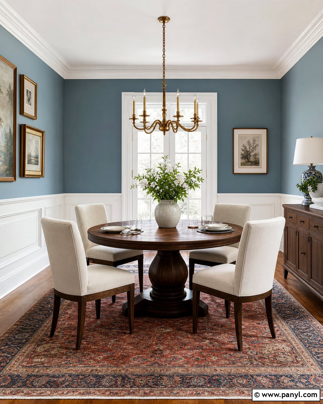 Dusty Blue Walls With Wainscoting - 30 Dusty Blue Walls