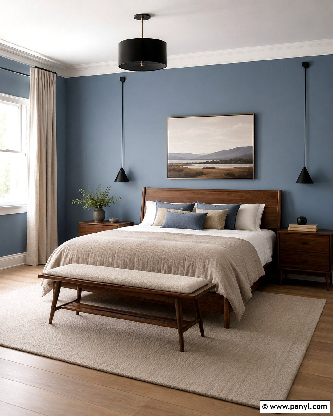 Dusty Blue Walls With Walnut Furniture - 20 Best Wall Color For Walnut Furniture Ideas