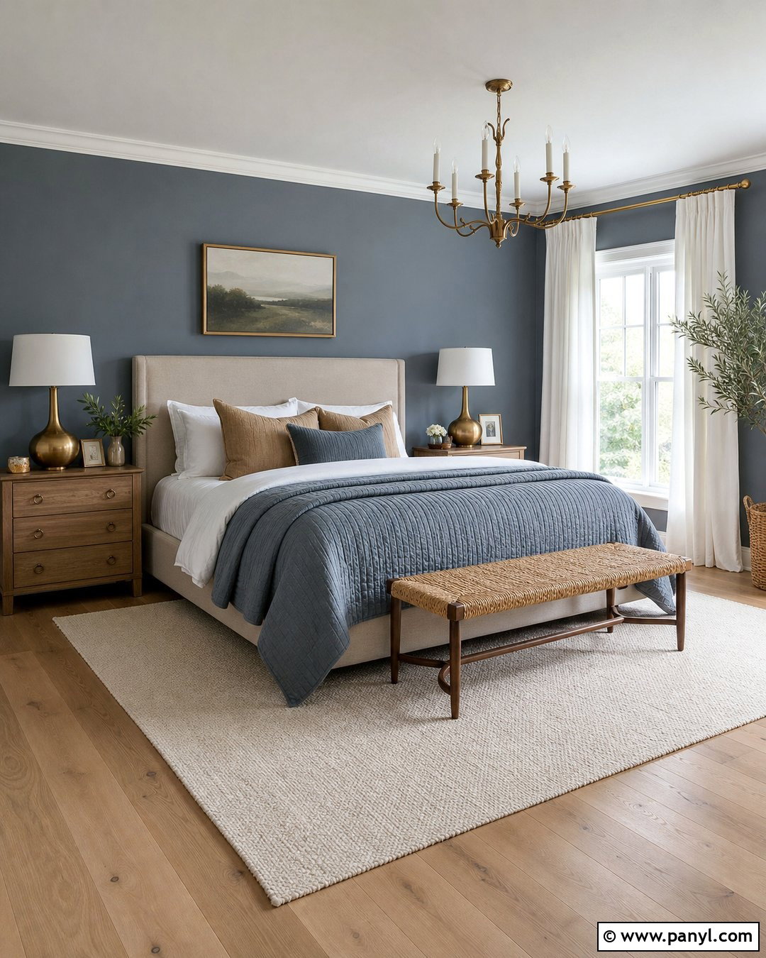 Dusty Blue Walls With White Oak Floors - 25 Wall Color Combination With Wooden Floor Ideas