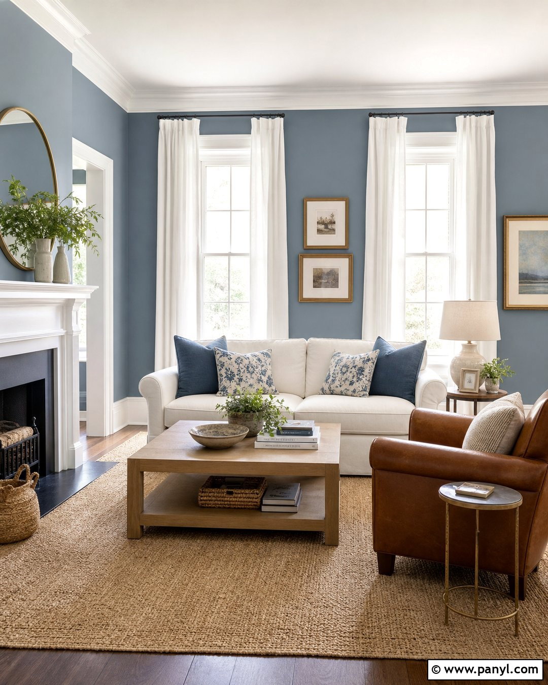 Dusty Blue Walls With White Trim - 30 dusty blue wall color ideas