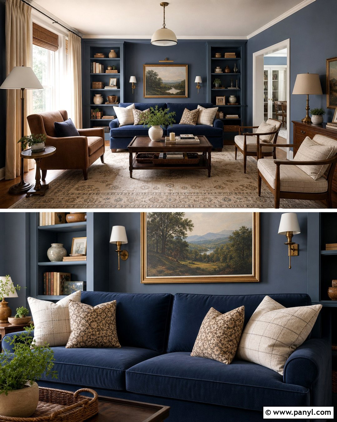 Dusty Blue Walls With a Blue Couch - 20 Blue Couch Wall Color Ideas