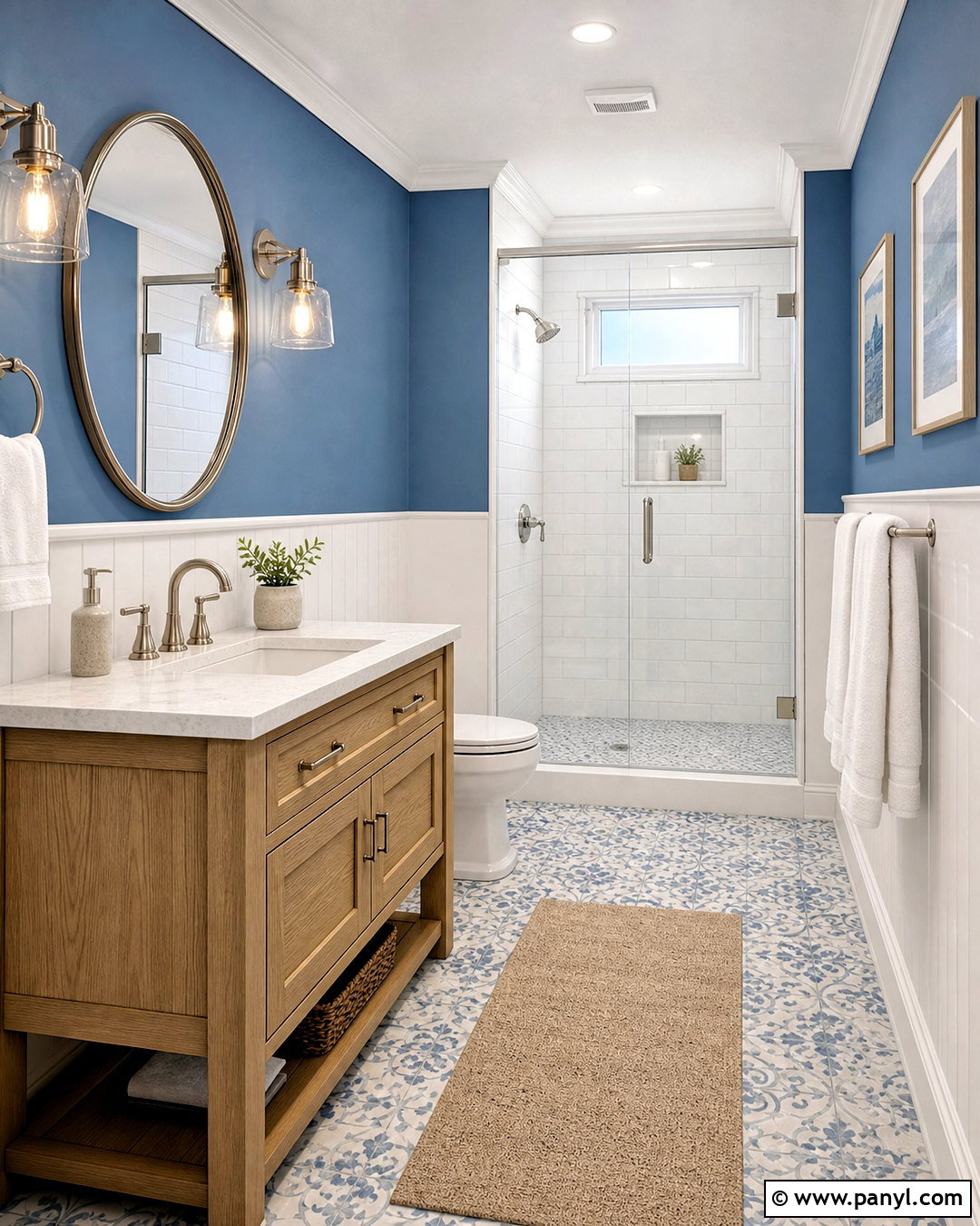 Dusty Blue and White Walls - 20 wall color combination ideas