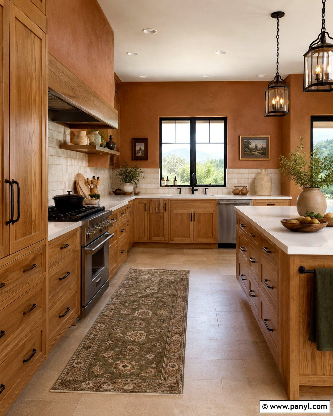 Dusty Clay Walls With Honey Oak Cabinets - 20 Honey Oak Cabinets Wall Color Ideas