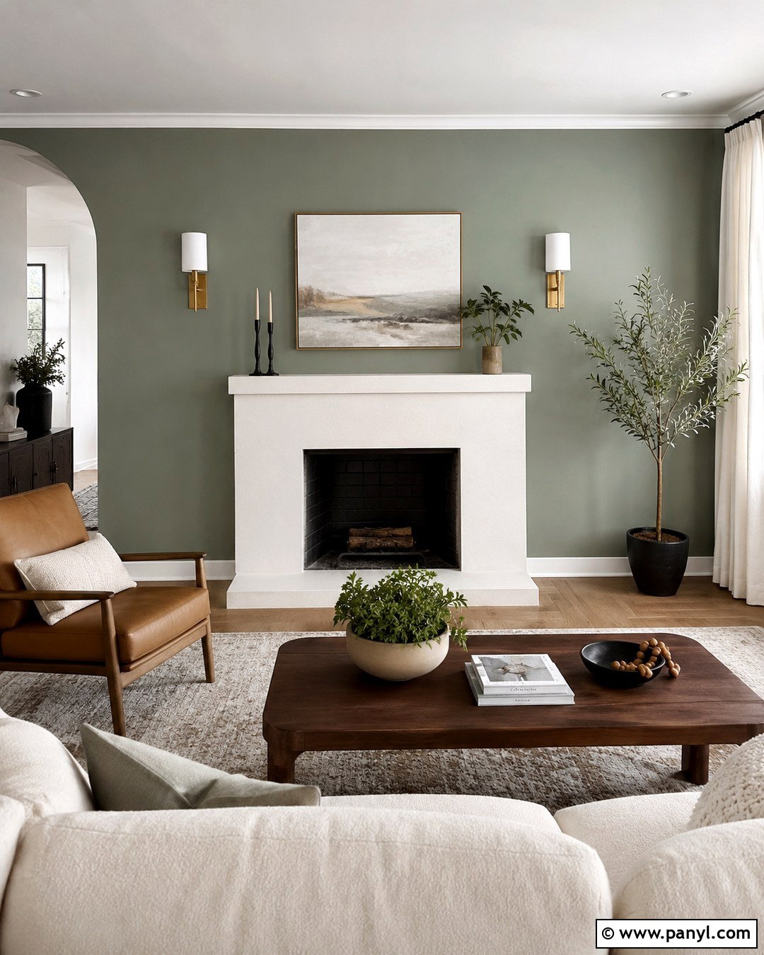 Dusty Eucalyptus Green Fireplace Wall - 20 Green Fireplace Wall Paint Colors