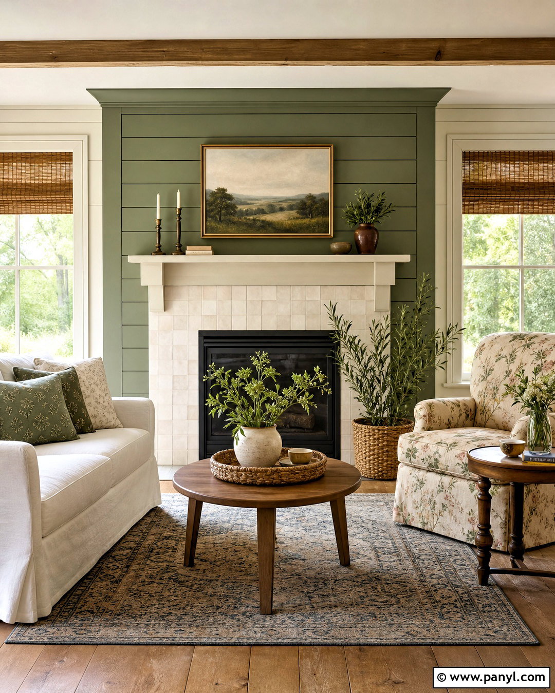 Dusty Green Shiplap Cottage Fireplace - 20 green shiplap fireplace ideas