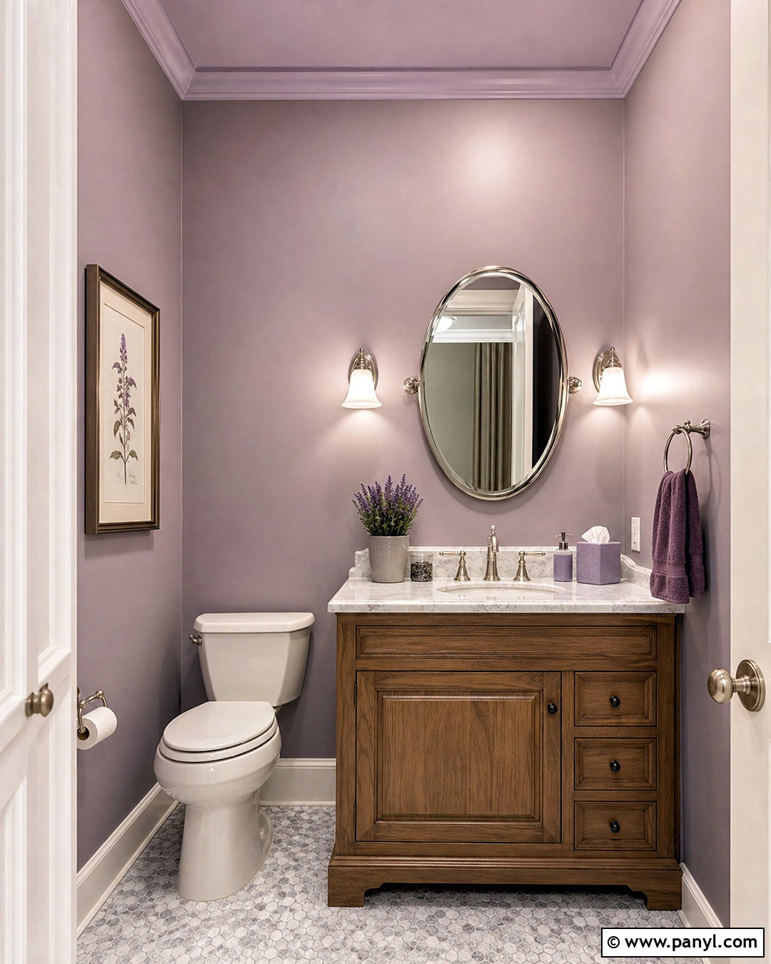 Dusty Lavender Half Bathroom - 20 half bathroom paint ideas