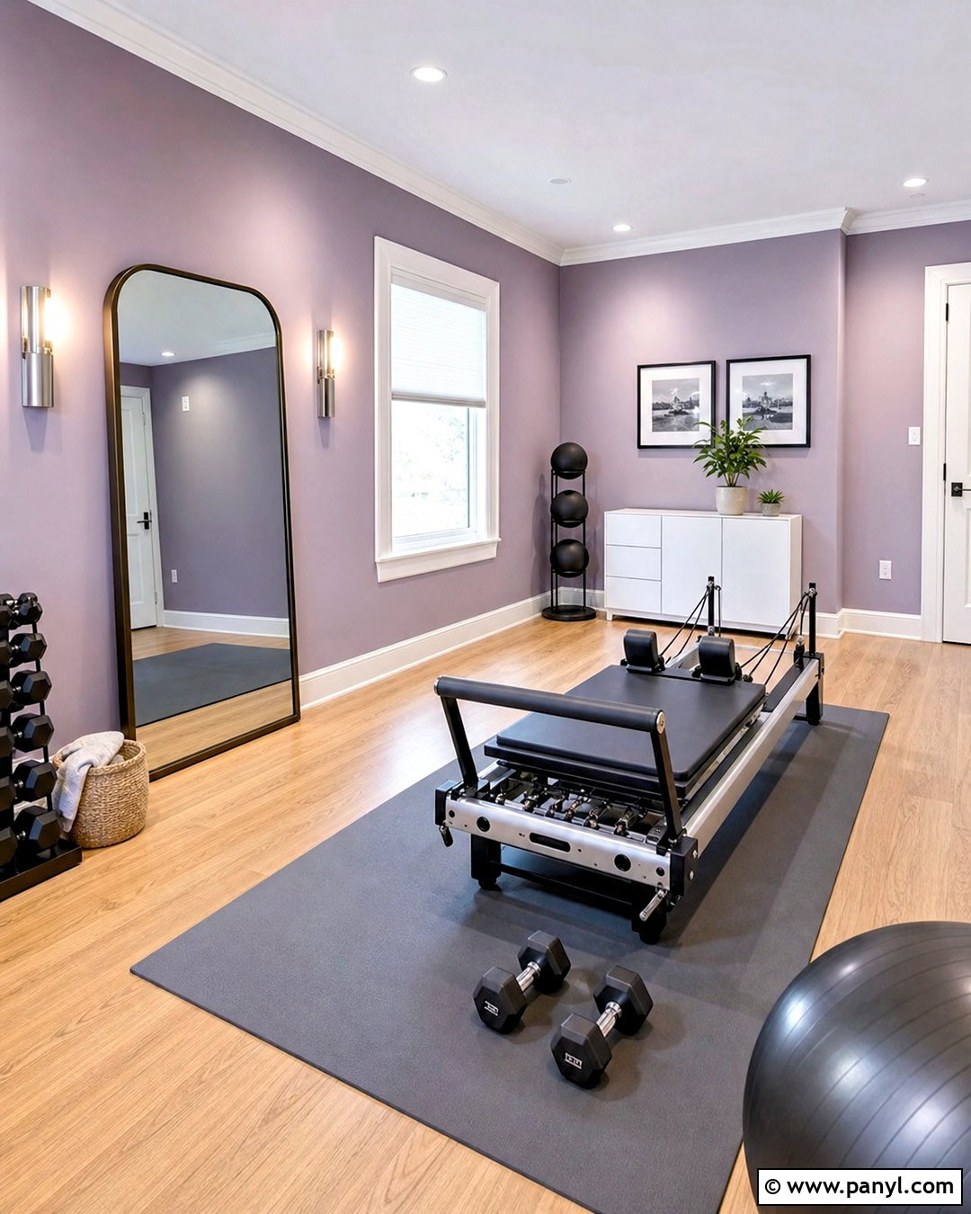 Dusty Lavender Home Gym - 20 gym colors ideas