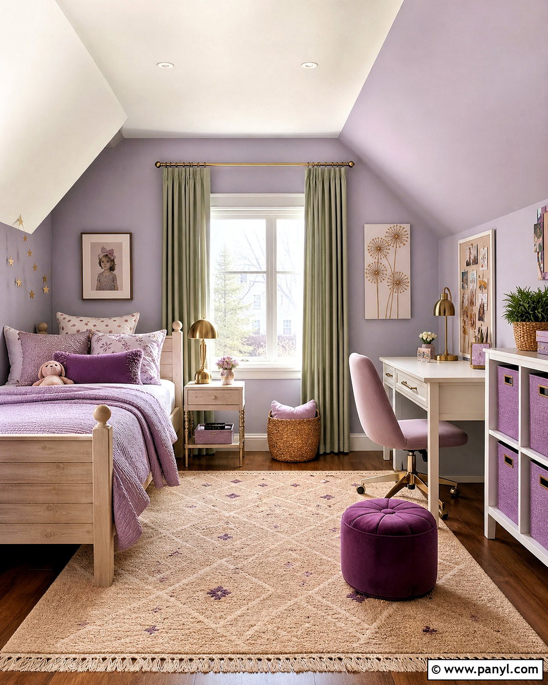 Dusty Lavender Kids Room - 20 kids room wall color ideas
