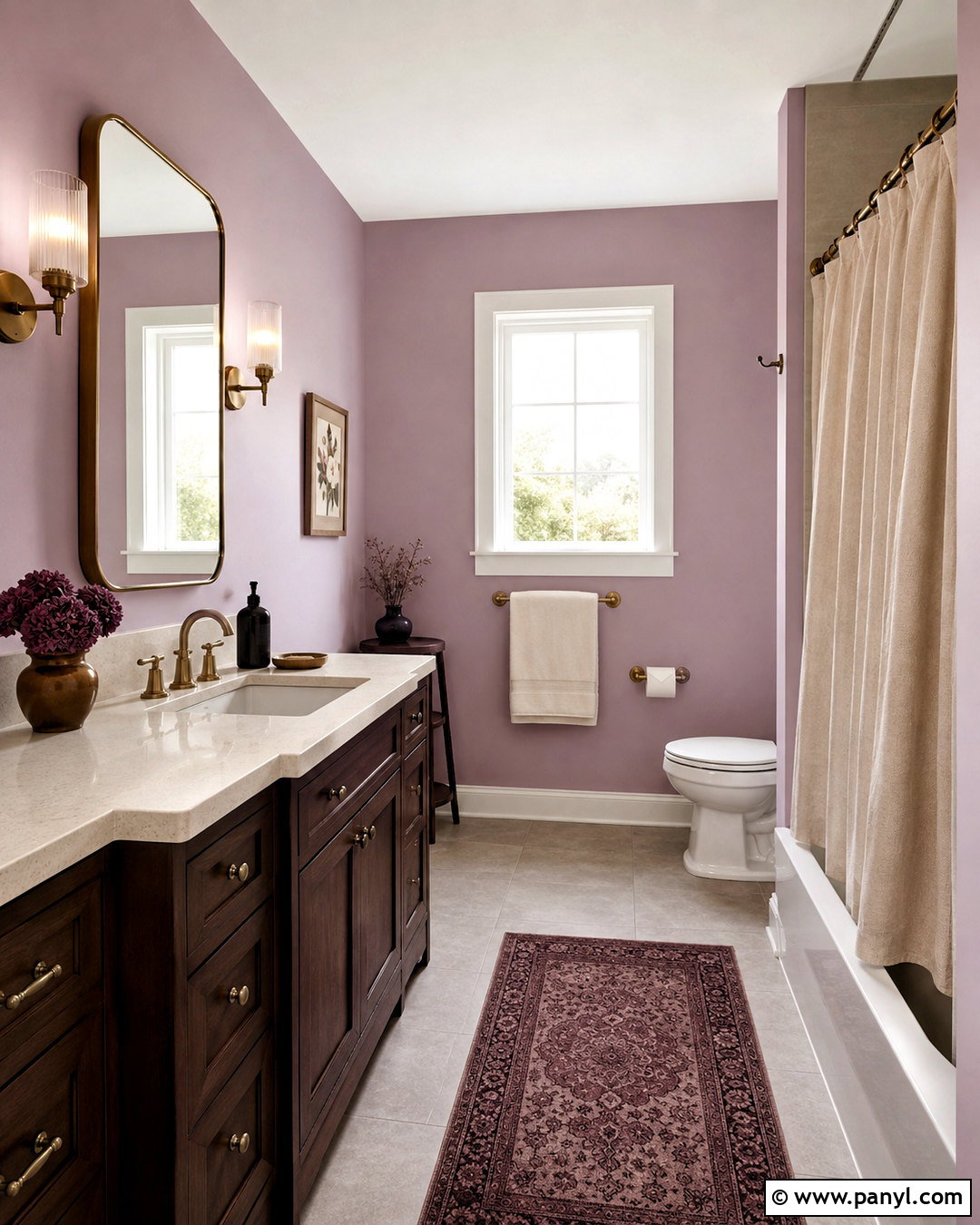 Dusty Lilac Bathroom Walls - 40 bathroom wall color ideas