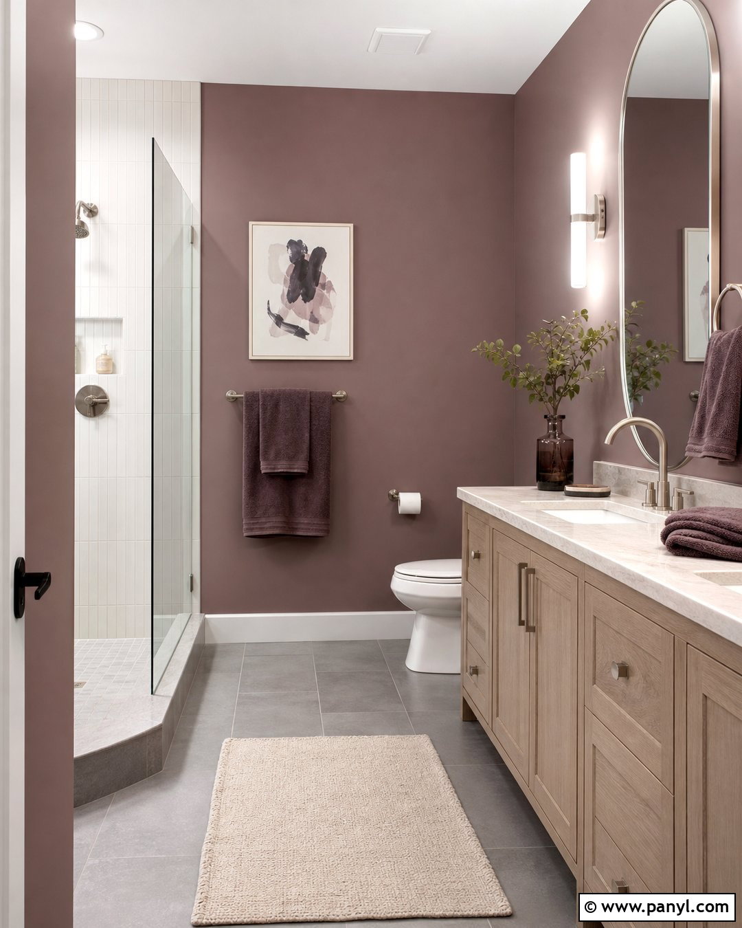 Dusty Mauve Bathroom Walls - 20 Bathroom Wall Color With Gray Floor Ideas
