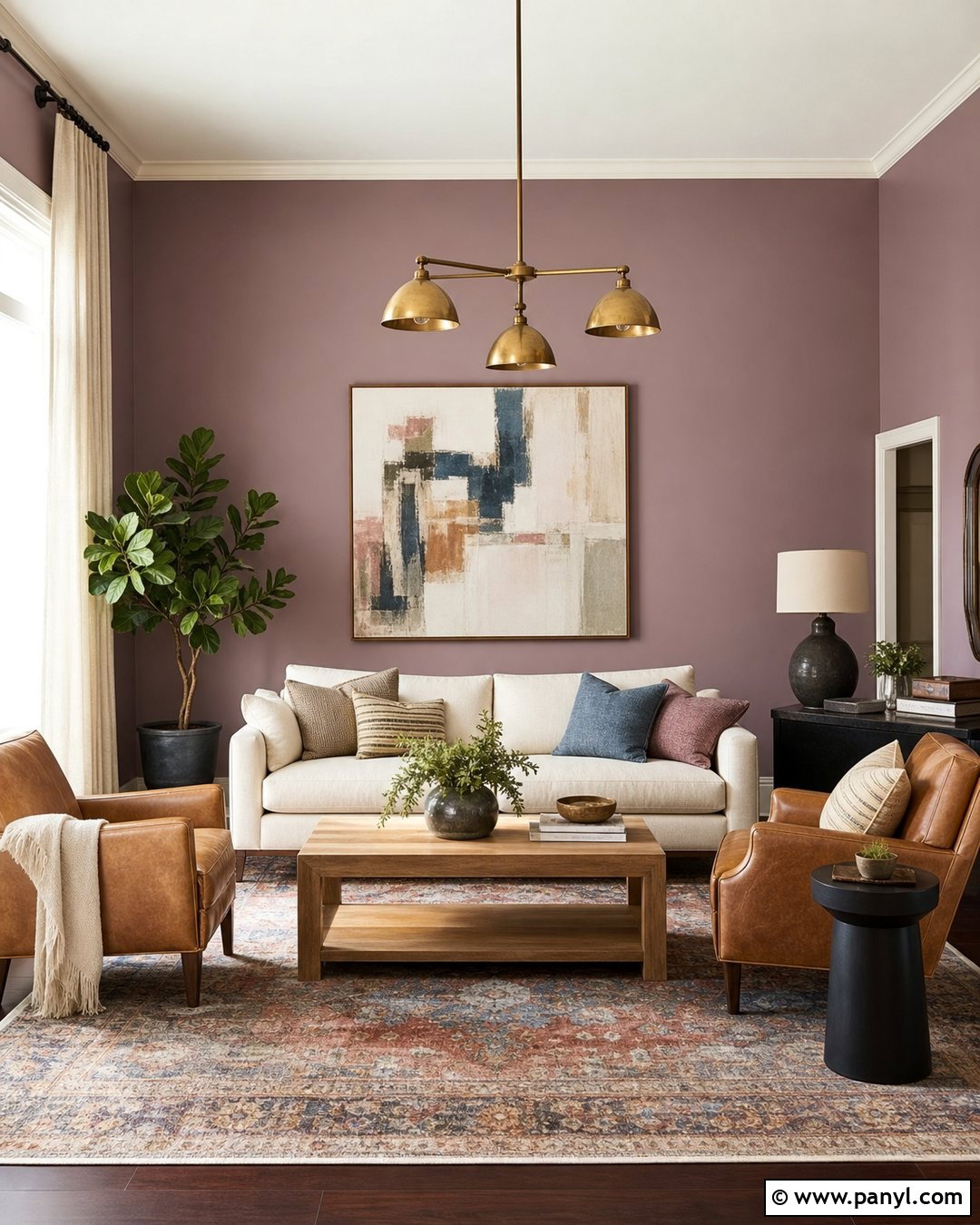 Dusty Mauve Purple Living Room Walls - 35 Purple Wall Color Ideas