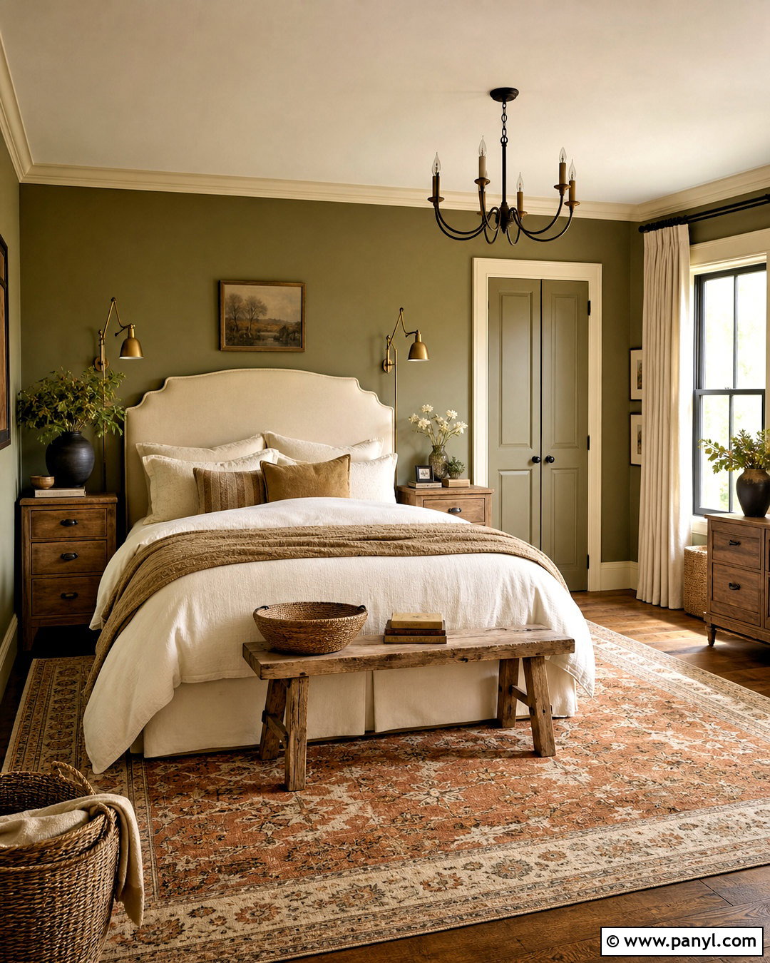 Dusty Olive Farmhouse Bedroom - 20 farmhouse bedroom paint colors