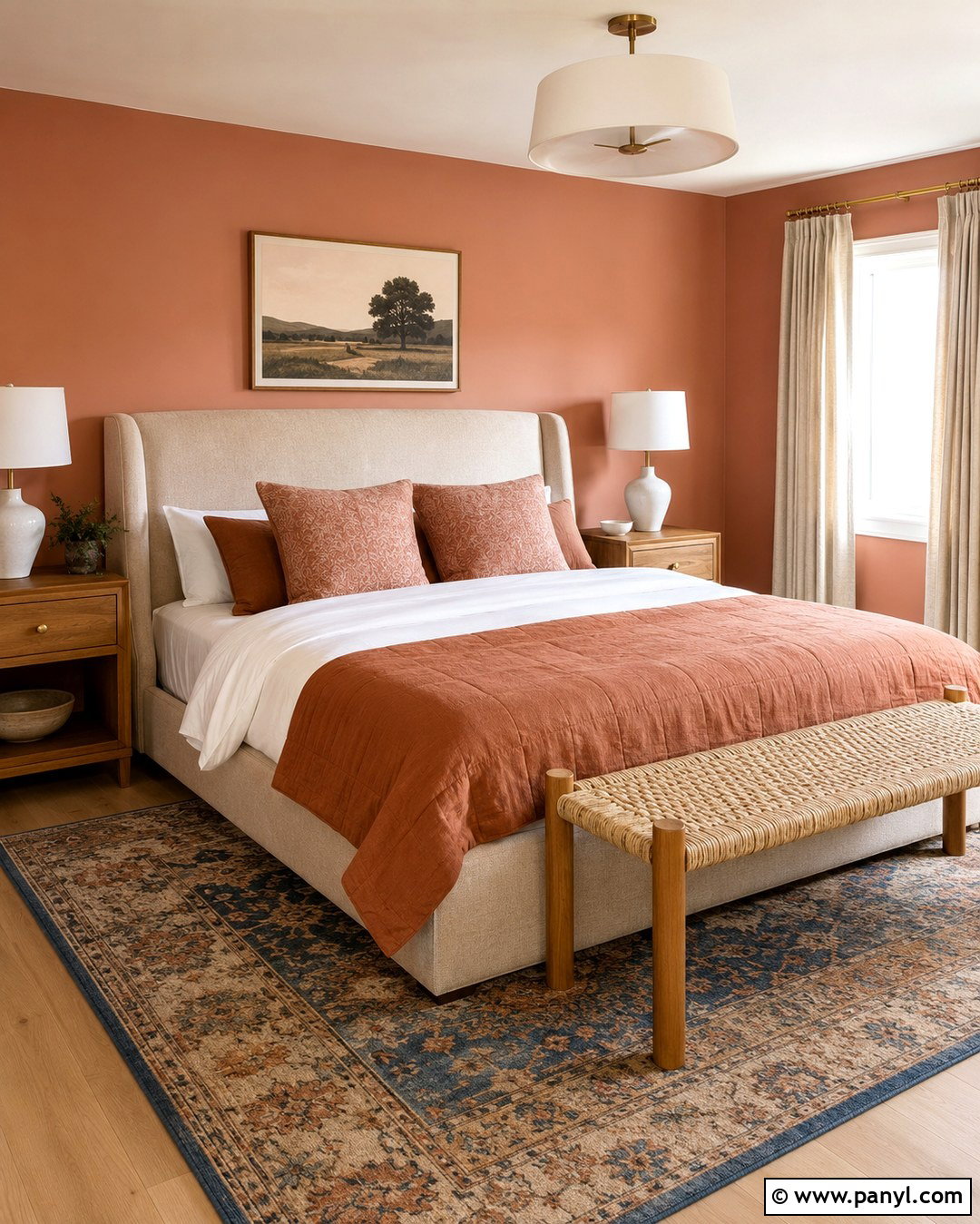 Dusty Peach Bedroom - 20 Painted Wall Colors