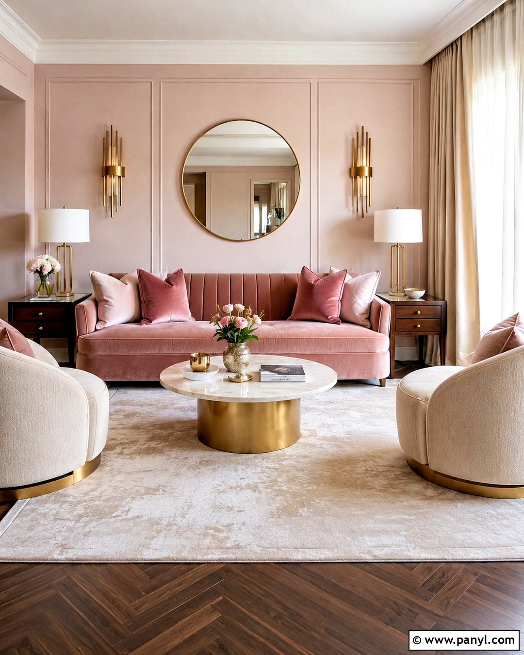 Dusty Pink And Gold Living Room - 20 dusty pink living room ideas