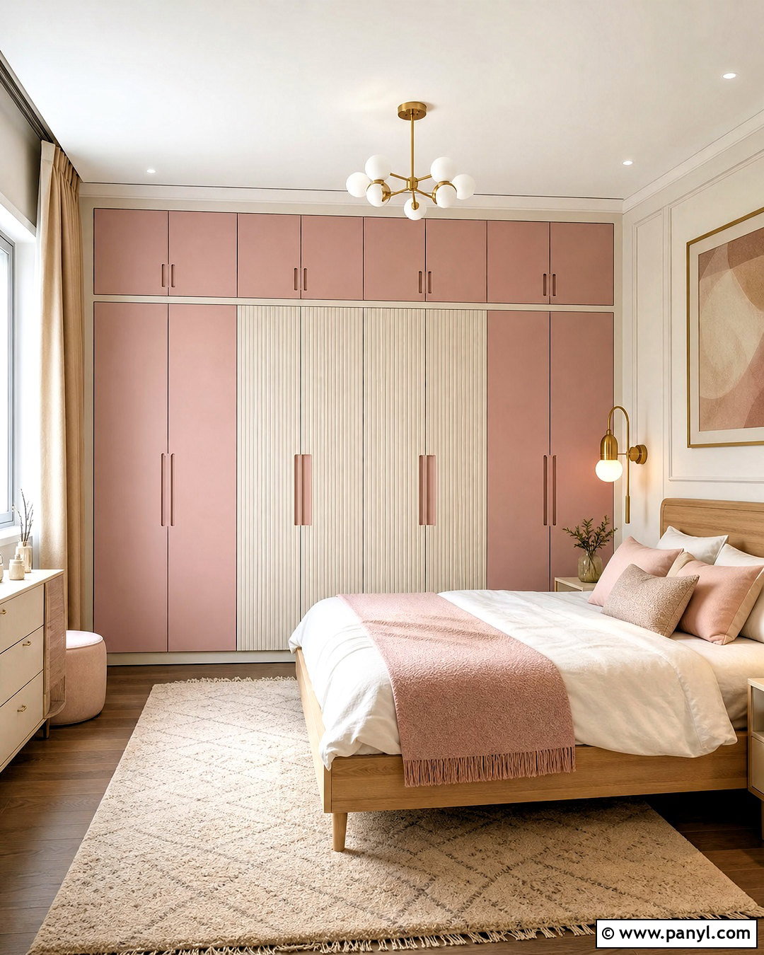 Dusty Pink And Ivory Wardrobe - 20 bedroom wardrobe colour combination ideas